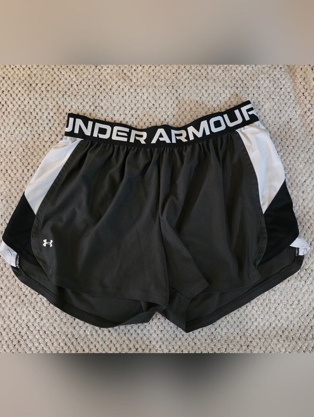 Under Armour Black Athletic Shorts with White Panels